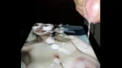Play Cumtribute Tribute to Busty Blonde's Enormous Tits and Areolas in Slow Mo