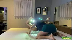 Abspielen 18-jähriger Latina-Teenie Deepthroats Schwanz seines Freundes, Cumshot-Zusammenstellung